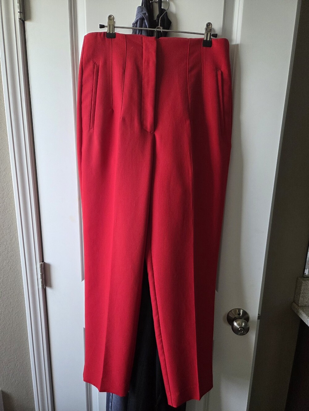 Zara Vibrant Red High-Rise Tailored Trousers
